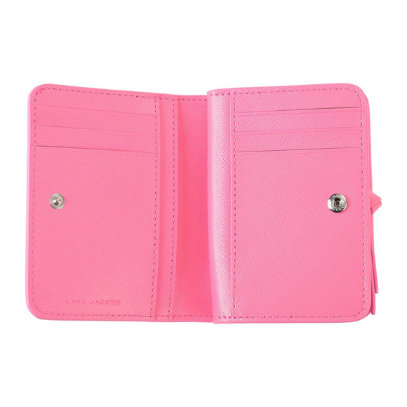 MARC JACOBS Bifold Wallet The Utility Snapshot Leather Pink - Picture 4 of 9